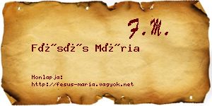 Fésüs Mária névjegykártya